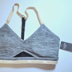 New Abercrombie &Fitch T-Back Sports Bra Size X-Small Gray